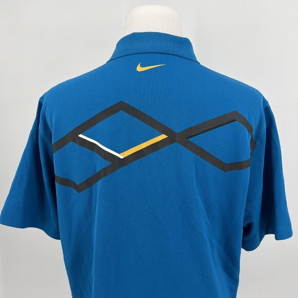 Nike Golf Dri-Fit Mens Polo Shirt Blue W/ Graphic Design Size Large - Picture 5 of 8